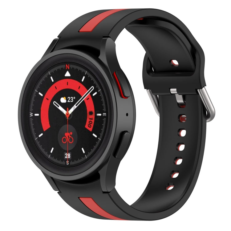 Two-color Stripe Silicone Watch Band, For Samsung Galaxy Watch5 / Watch5 Pro