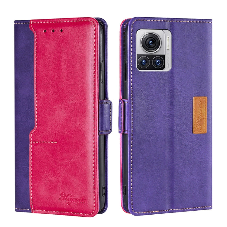 Contrast Color Side Buckle Leather Phone Case