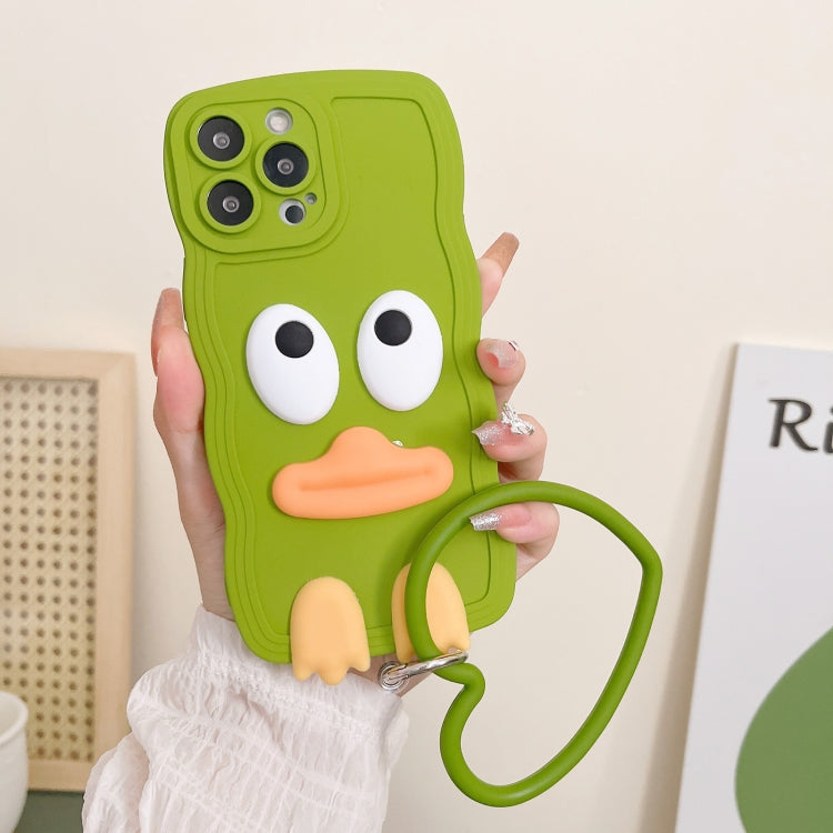 Wave Edge Big Duck Silicone Phone Case with Wristband, For iPhone 13 mini, For iPhone 13, For iPhone 13 Pro, For iPhone 13 Pro Max