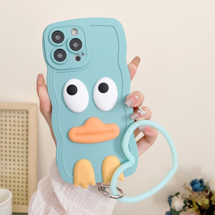 Wave Edge Big Duck Silicone Phone Case with Wristband, For iPhone 13 mini, For iPhone 13, For iPhone 13 Pro, For iPhone 13 Pro Max