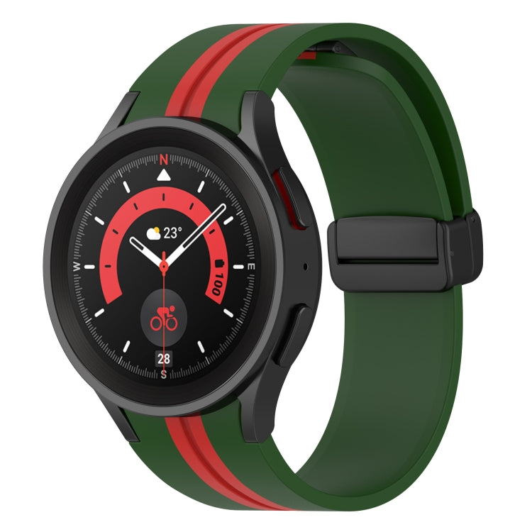 Two-color Stripe Silicone Watch Band, For Samsung Galaxy Watch5 Pro