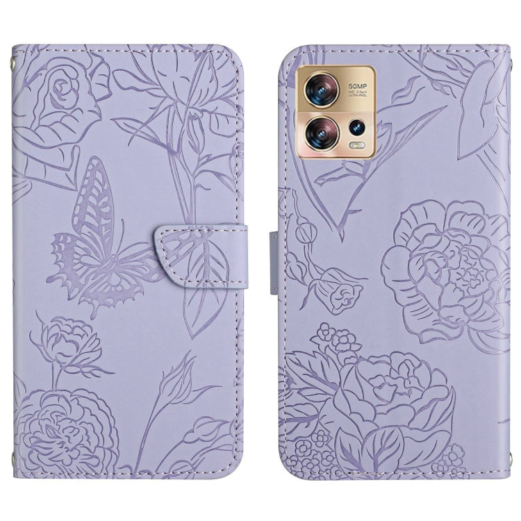 HT03 Skin Feel Butterfly Embossed Flip Leather Phone Case