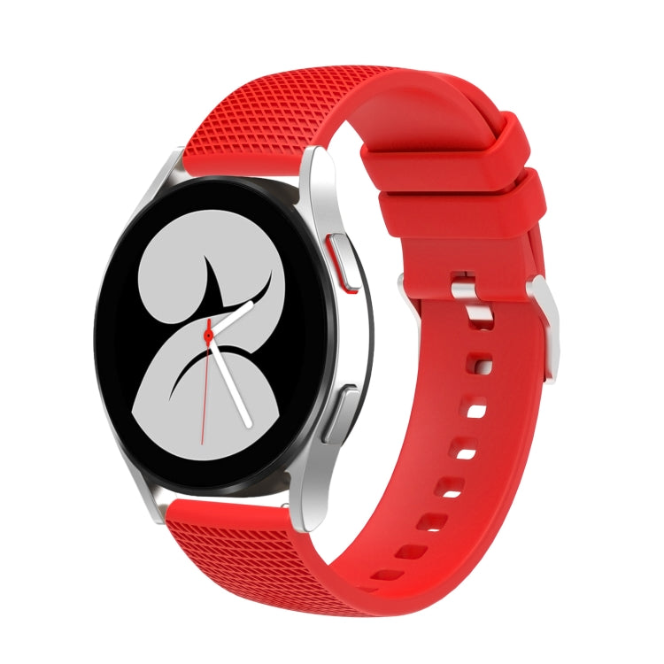 20mm Pockmarked Silver Buckle Silicone Watch Band, For Samsung Galaxy Watch5 40mm/44mm / Watch5 Pro