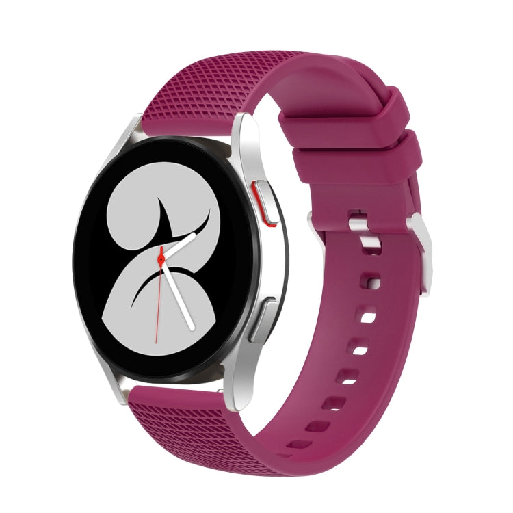 20mm Pockmarked Silver Buckle Silicone Watch Band, For Samsung Galaxy Watch5 40mm/44mm / Watch5 Pro