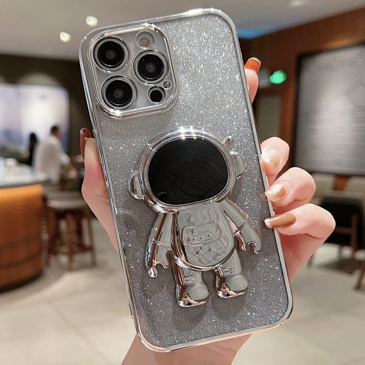 Astronaut Holder Gradient Glitter Powder Phone Case, For iPhone 12 Pro Max, For iPhone 11, For iPhone 11 Pro