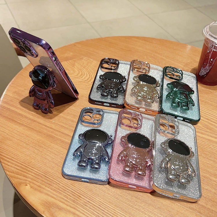 Astronaut Holder Gradient Glitter Powder Phone Case, For iPhone 12 Pro Max, For iPhone 11, For iPhone 11 Pro