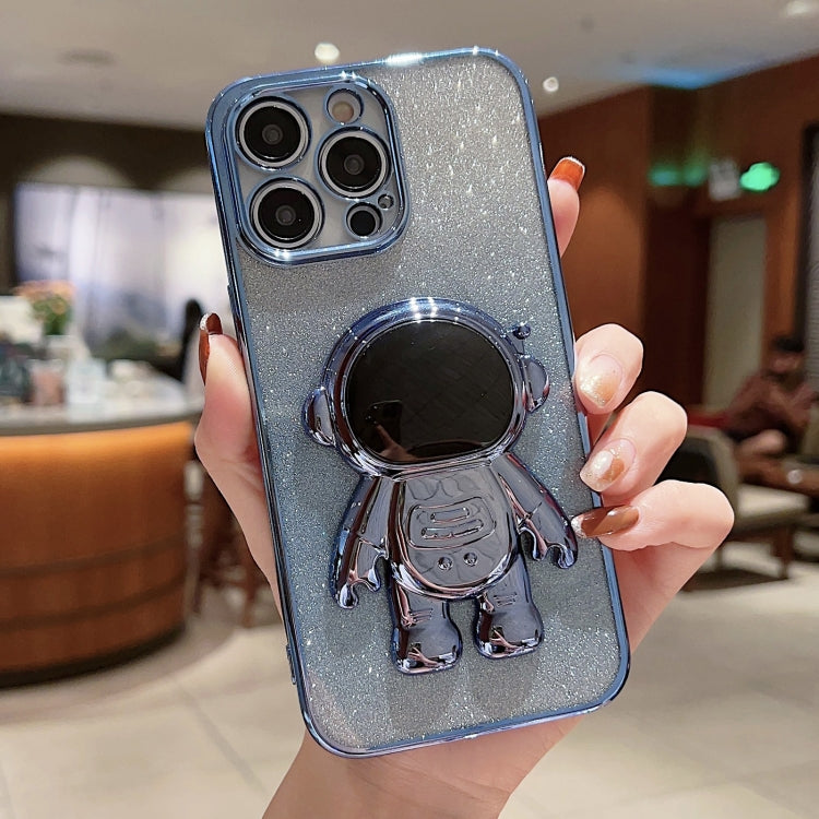 Astronaut Holder Gradient Glitter Powder Phone Case, For iPhone 12 Pro Max, For iPhone 11, For iPhone 11 Pro