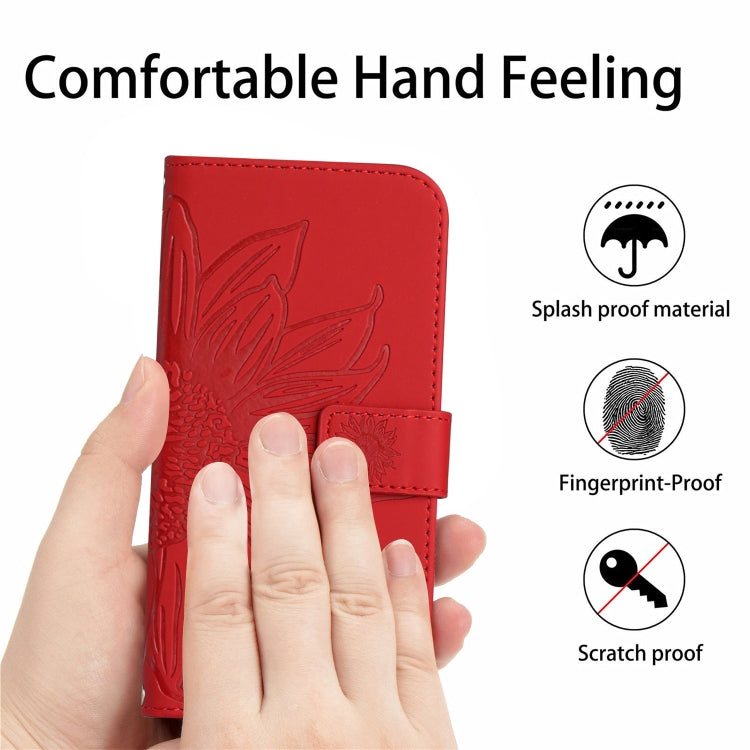 Skin Feel Sun Flower Pattern Flip Leather Phone Case with Lanyard, For Asus ROG Phone 6, For Asus ROG Phone 6 Pro