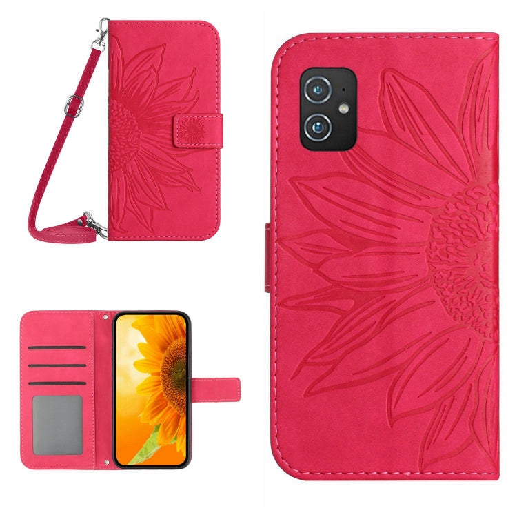 Skin Feel Sun Flower Pattern Flip Leather Phone Case with Lanyard, For Asus ZenFone 8 ZS590KS, For Asus ZenFone 9