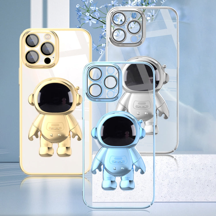 Electroplating PC Astronaut Holder Phone Case with Lens Film, For iPhone 12 Pro Max, For iPhone 11, For iPhone 11 Pro, For iPhone 11 Pro Max