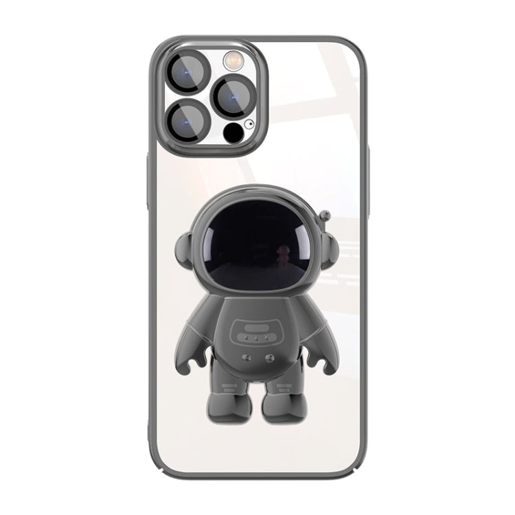 Electroplating PC Astronaut Holder Phone Case with Lens Film, For iPhone 12 Pro Max, For iPhone 11, For iPhone 11 Pro, For iPhone 11 Pro Max