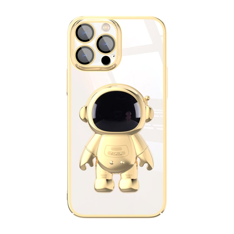 Electroplating PC Astronaut Holder Phone Case with Lens Film, For iPhone 12 Pro Max, For iPhone 11, For iPhone 11 Pro, For iPhone 11 Pro Max