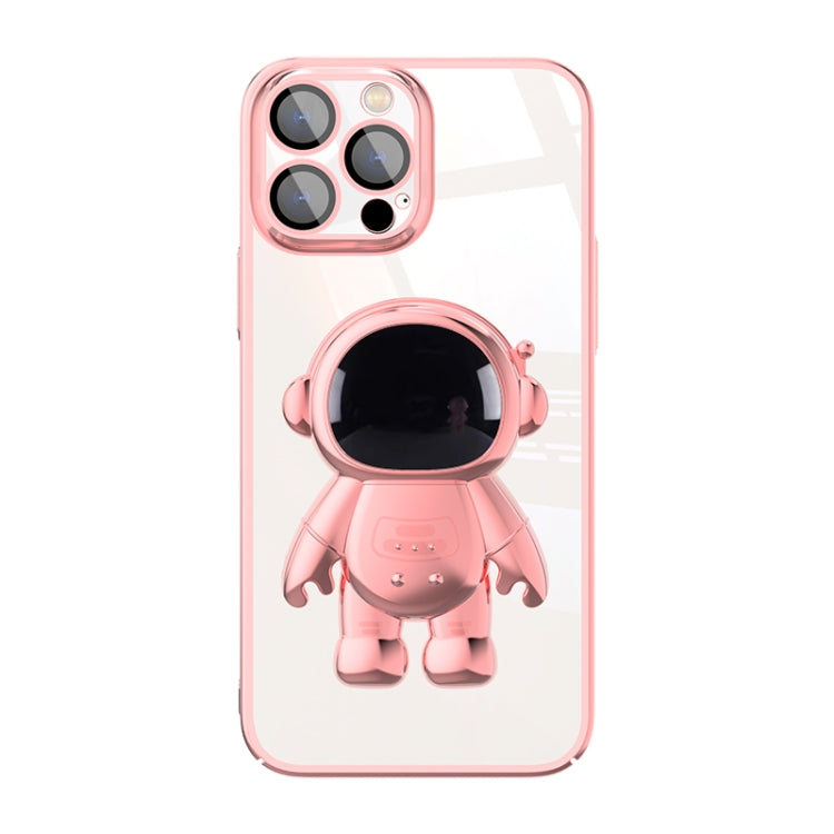 Electroplating PC Astronaut Holder Phone Case with Lens Film, For iPhone 12 Pro Max, For iPhone 11, For iPhone 11 Pro, For iPhone 11 Pro Max