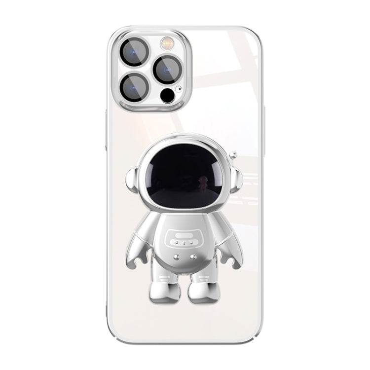 Electroplating PC Astronaut Holder Phone Case with Lens Film, For iPhone 12 Pro Max, For iPhone 11, For iPhone 11 Pro, For iPhone 11 Pro Max