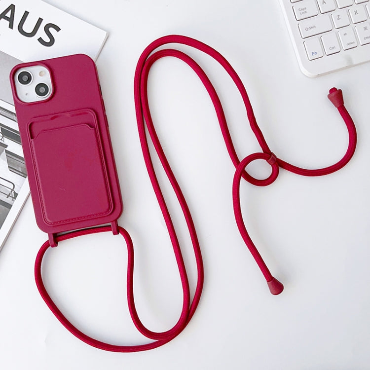 Crossbody Lanyard Elastic Silicone Card Holder Phone Case, For iPhone 11