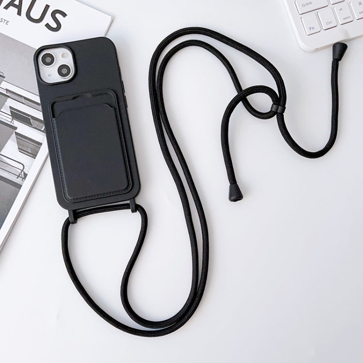 Crossbody Lanyard Elastic Silicone Card Holder Phone Case, For iPhone 11