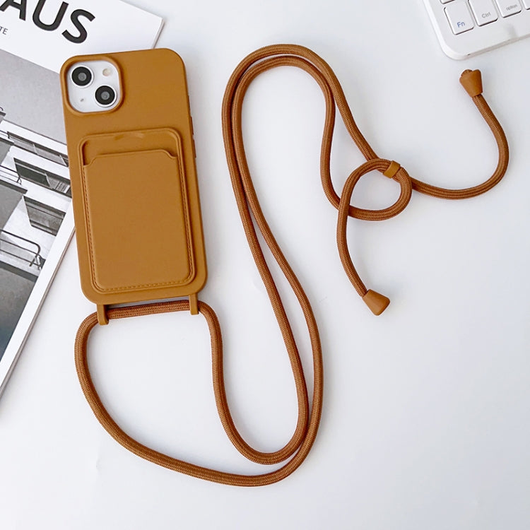 Crossbody Lanyard Elastic Silicone Card Holder Phone Case, For iPhone 11