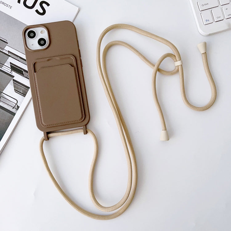 Crossbody Lanyard Elastic Silicone Card Holder Phone Case, For iPhone 11