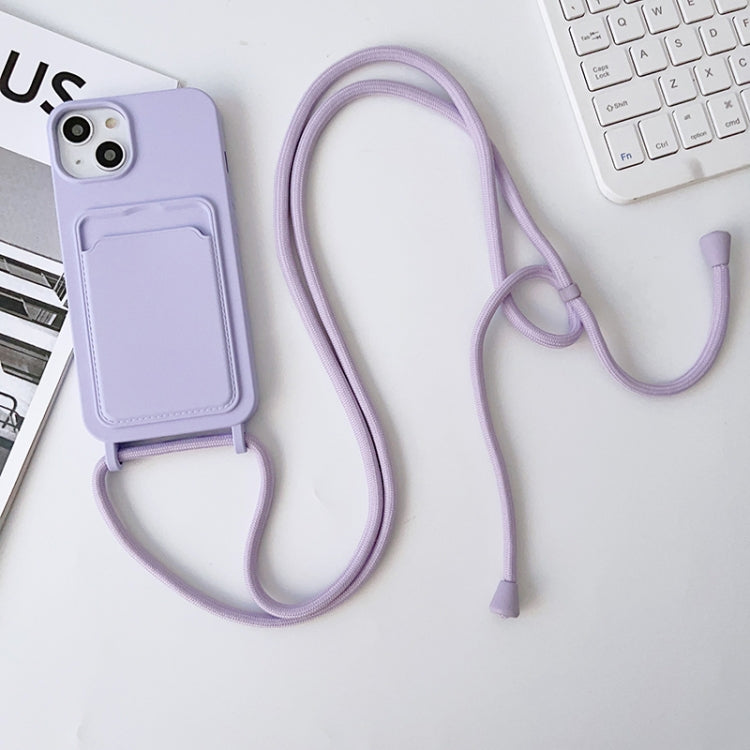 Crossbody Lanyard Elastic Silicone Card Holder Phone Case, For iPhone 11