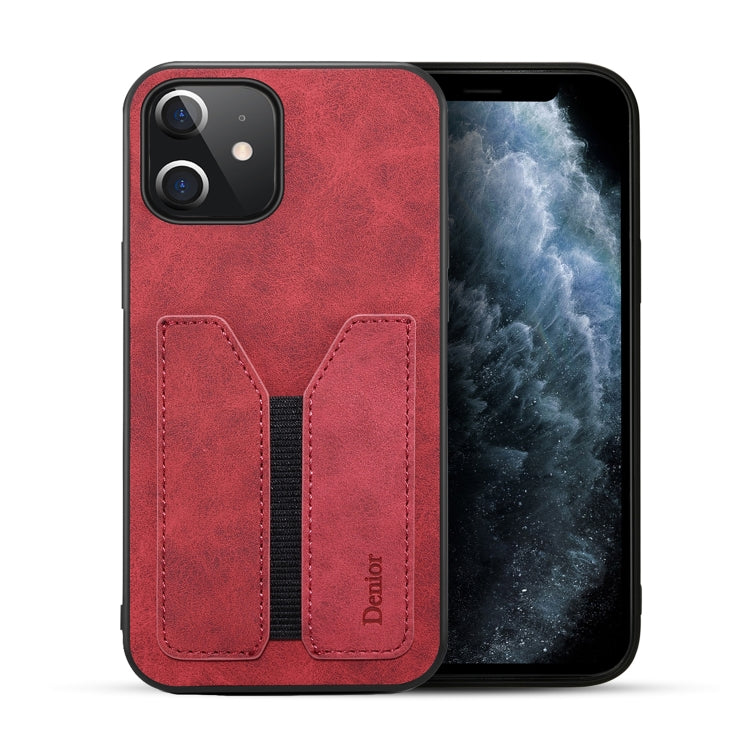 Denior DV Elastic Card PU Back Cover Phone Case, For iPhone 13 Pro, For iPhone 13 Pro Max, For iPhone 12 mini, For iPhone 12 / 12 Pro, For iPhone 12 Pro Max, For iPhone 11