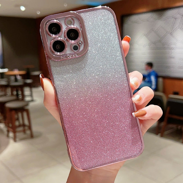 High Transparent Gradient Color Glitter TPU Phone Case, For iPhone 11 Pro Max, For iPhone 11 Pro