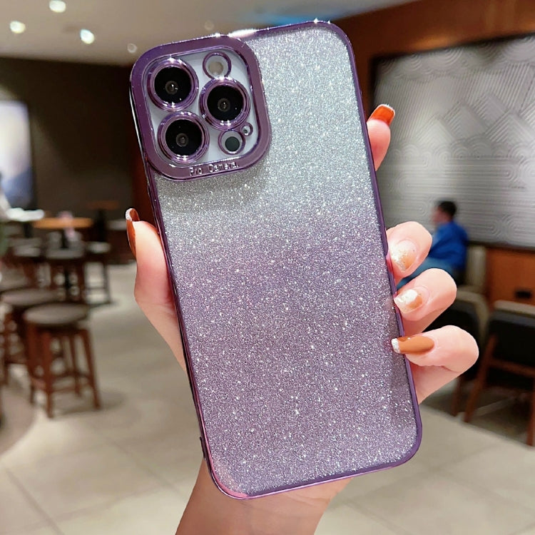 High Transparent Gradient Color Glitter TPU Phone Case, For iPhone 11 Pro Max, For iPhone 11 Pro