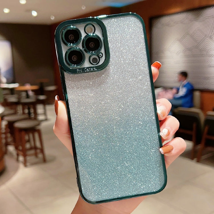High Transparent Gradient Color Glitter TPU Phone Case, For iPhone 11 Pro Max, For iPhone 11 Pro