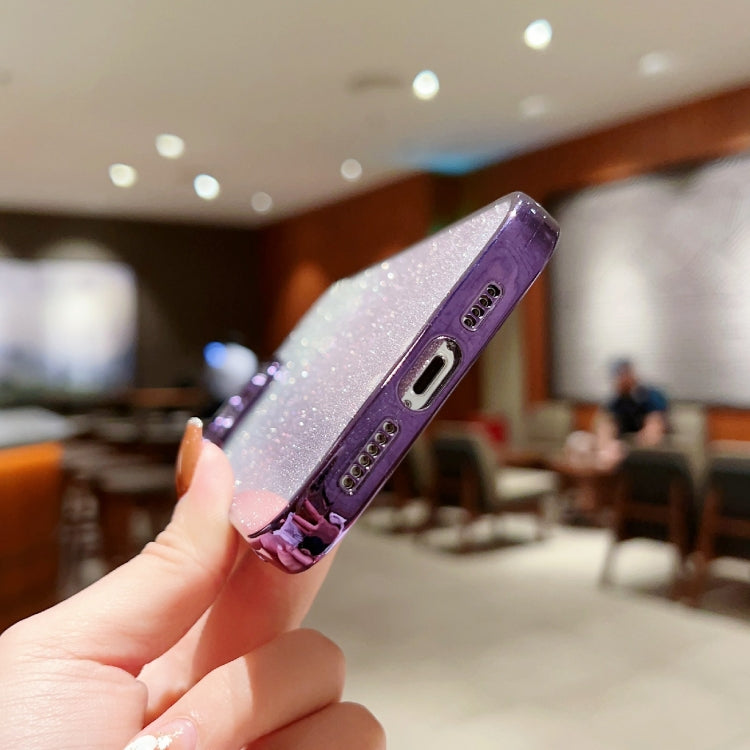 High Transparent Gradient Color Glitter TPU Phone Case, For iPhone 11 Pro Max, For iPhone 11 Pro