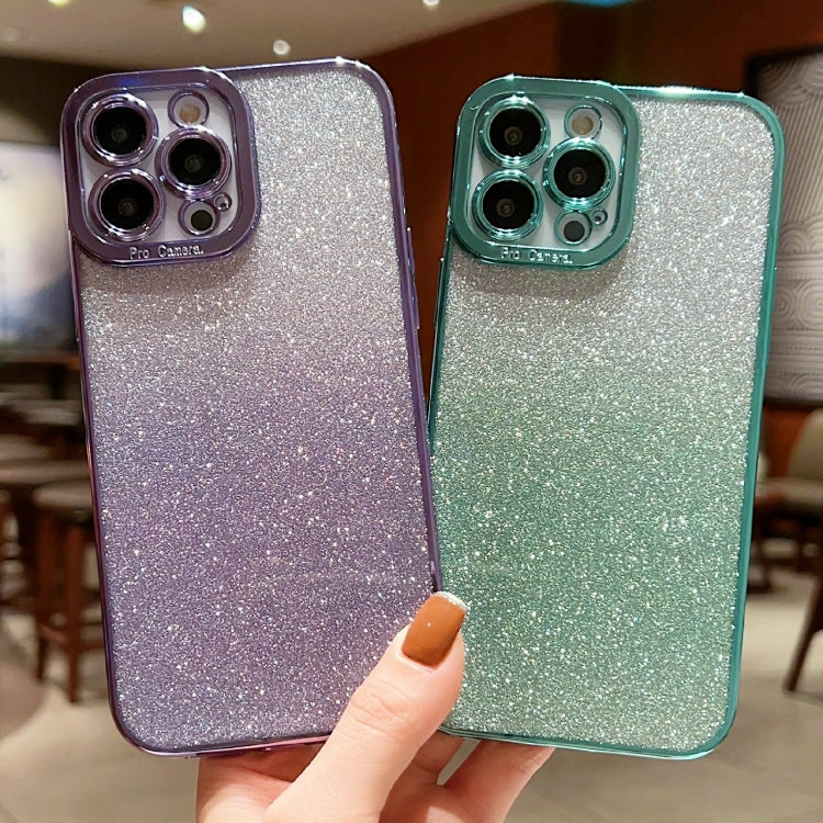 High Transparent Gradient Color Glitter TPU Phone Case, For iPhone 11 Pro Max, For iPhone 11 Pro