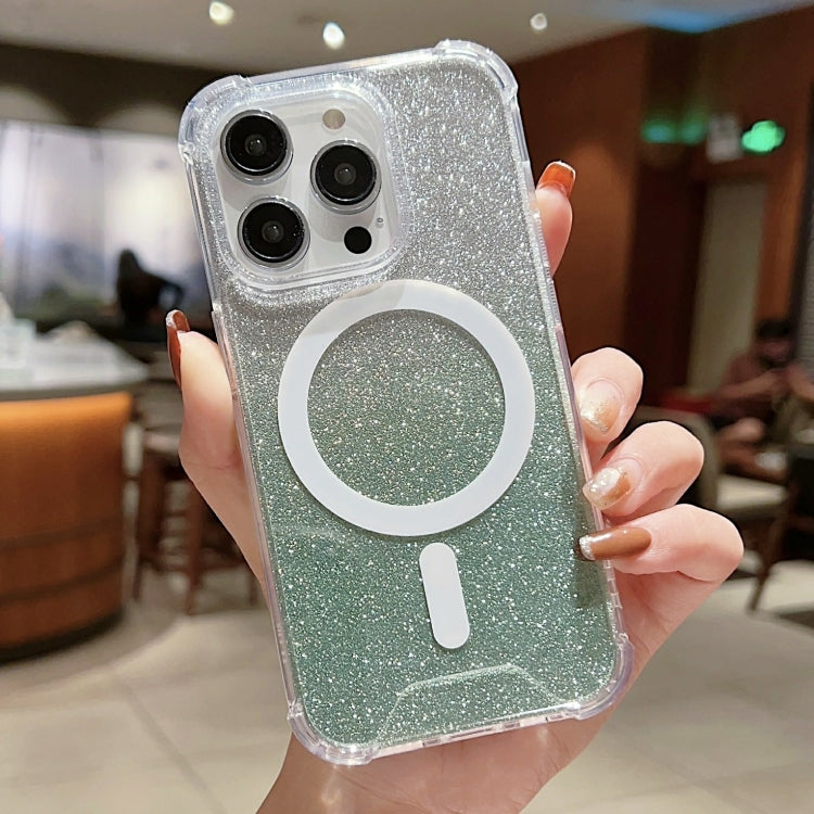 MagSafe Gradient Color Glitter Acrylic Shockproof Phone Case, For iPhone 11 Pro Max, For iPhone 11 Pro, For iPhone 11