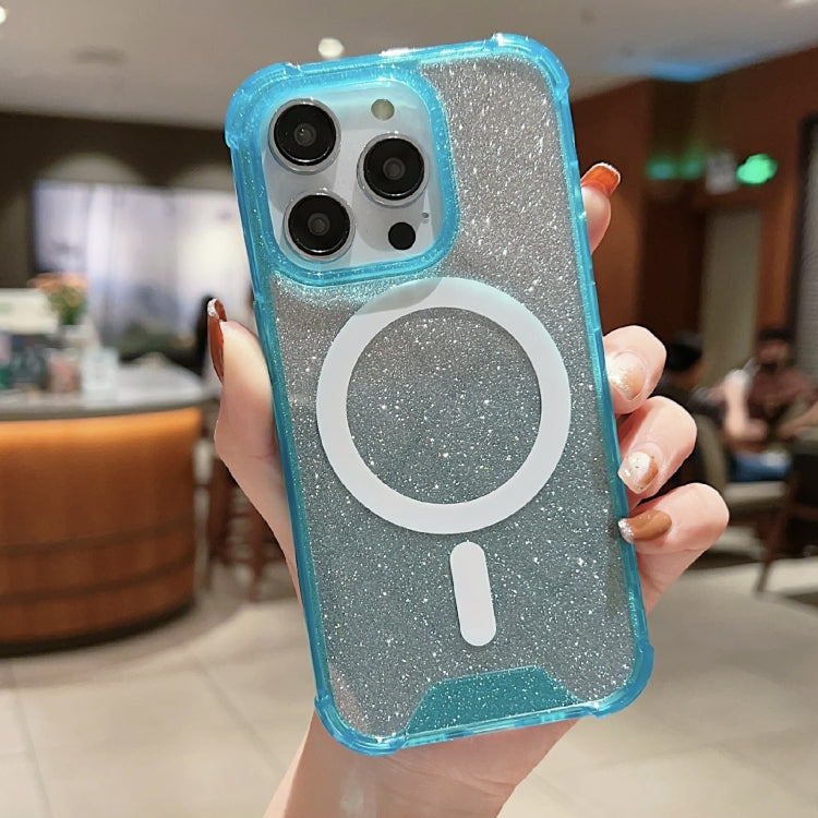 MagSafe Gradient Color Glitter Acrylic Shockproof Phone Case, For iPhone 11 Pro Max, For iPhone 11 Pro, For iPhone 11