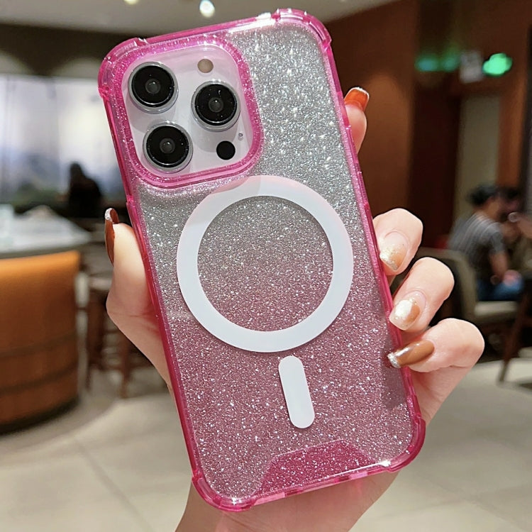 MagSafe Gradient Color Glitter Acrylic Shockproof Phone Case, For iPhone 11 Pro Max, For iPhone 11 Pro, For iPhone 11