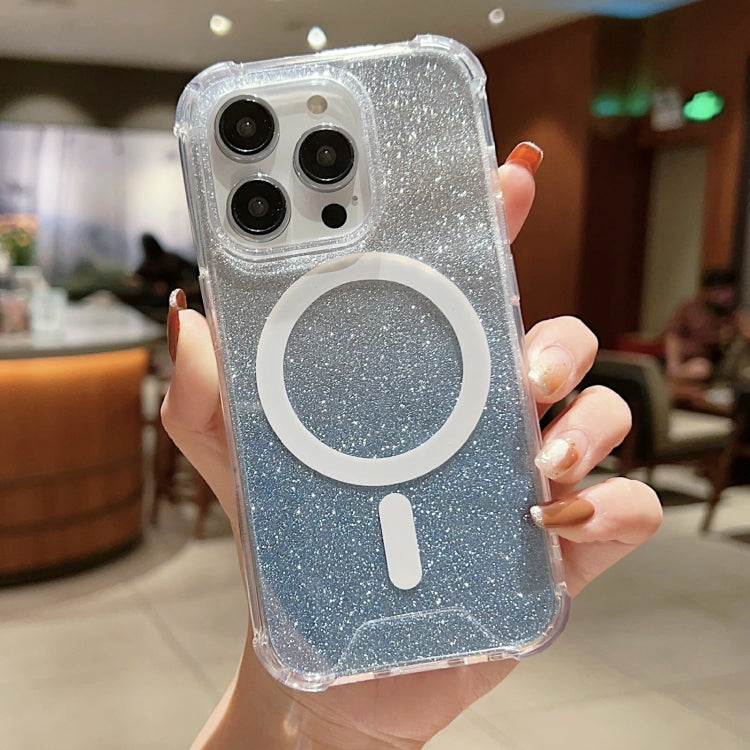 MagSafe Gradient Color Glitter Acrylic Shockproof Phone Case, For iPhone 11 Pro Max, For iPhone 11 Pro, For iPhone 11