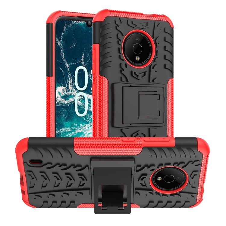 Tire Texture TPU + PC Phone Case with Holder, For Nokia C100, For Nokia C200, For Nokia G100