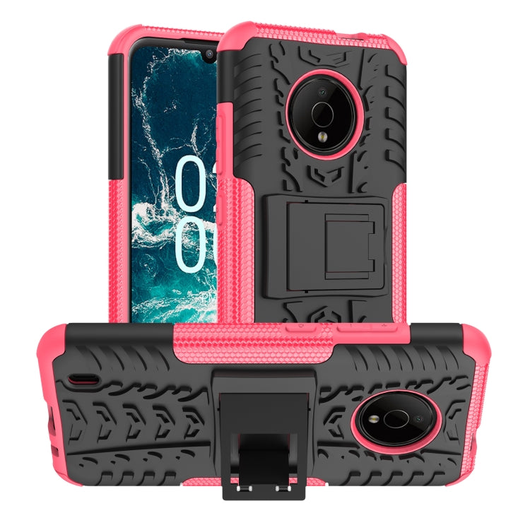 Tire Texture TPU + PC Phone Case with Holder, For Nokia C100, For Nokia C200, For Nokia G100