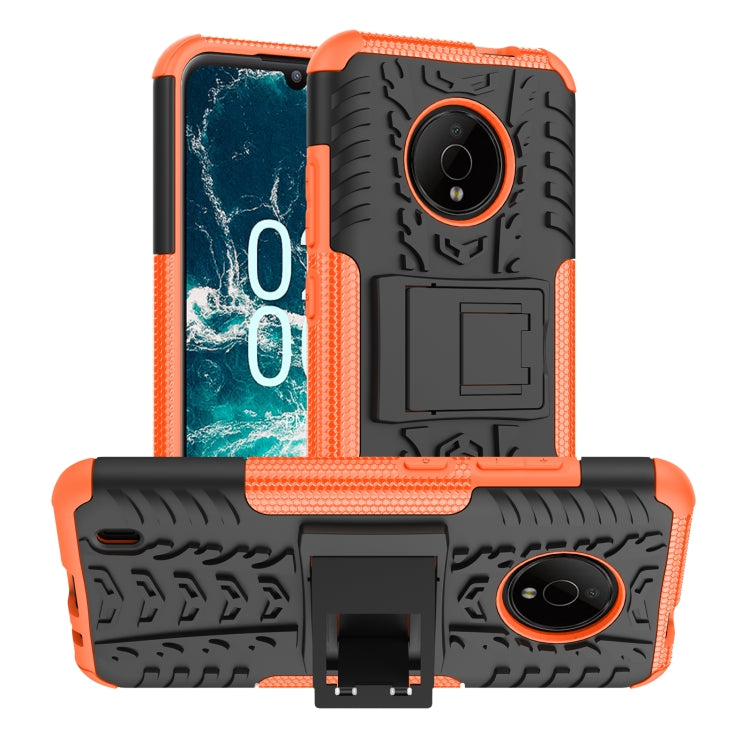 Tire Texture TPU + PC Phone Case with Holder, For Nokia C100, For Nokia C200, For Nokia G100