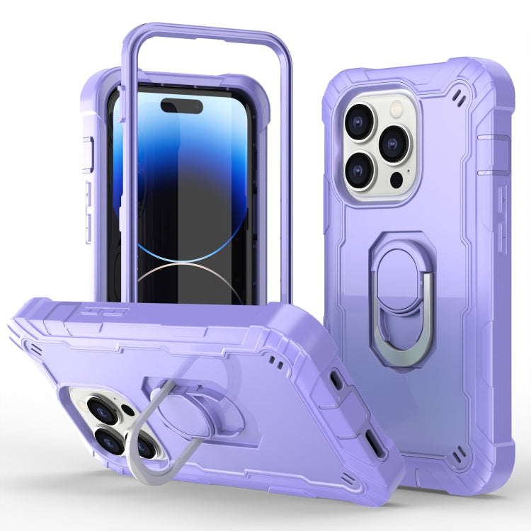 Two-color Ring Holder Phone Case, For iPhone 14 Pro Max, For iPhone 14 Pro