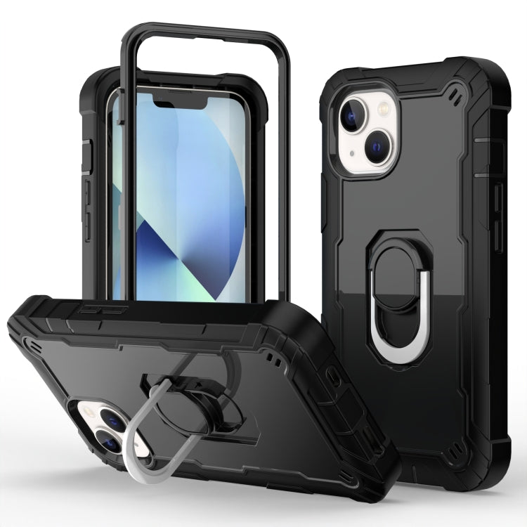 Two-color Ring Holder Phone Case, For iPhone 14, For iPhone 14 Plus