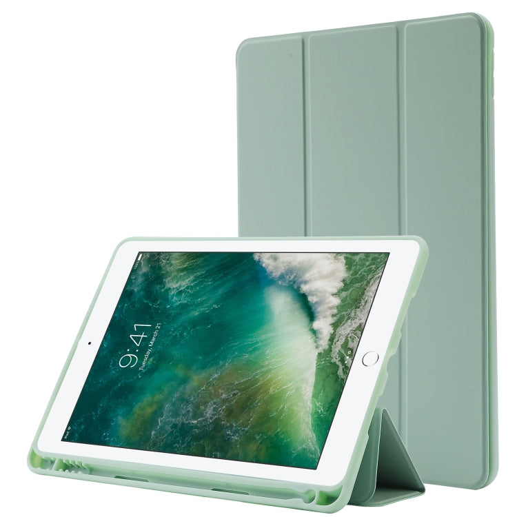 Skin Feel Pen Holder Tri-fold Tablet Leather Case, For iPad Air 2 / Air / 9.7 2018 / 9.7 2017, For iPad 10.2 2019 / iPad 10.2 2020 / iPad Air 3 / iPad Pro 10.5