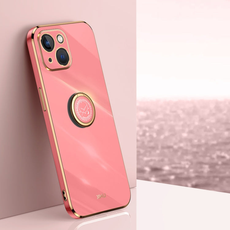 XINLI Straight Edge 6D Electroplate TPU Phone Case with Ring Holder