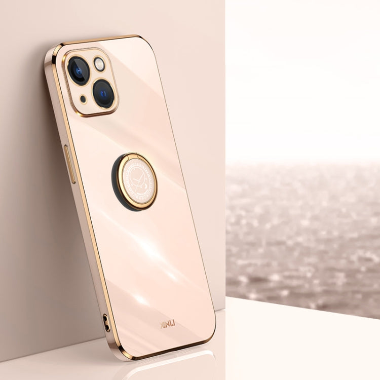 XINLI Straight Edge 6D Electroplate TPU Phone Case with Ring Holder