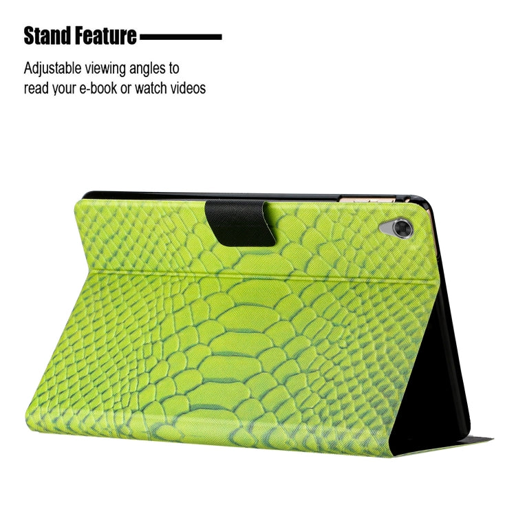 Solid Color Crocodile Texture Leather Smart Tablet Case, For Lenovo Tab M10 HD 2nd Gen, For Lenovo Tab M10 3rd Gen, For Lenovo Tab M10 Plus, For Lenovo Tab M10 Plus 10.6 3rd Gen 2022