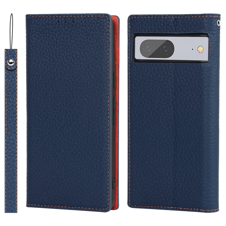 Litchi Texture Genuine Leather Phone Case, For Google Pixel 7 5G