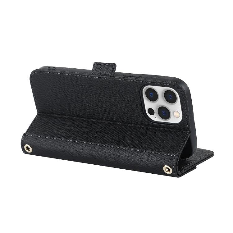 Cross Texture Lanyard Leather Phone Case, For iPhone 12 / 12 Pro, For iPhone 12 mini, For iPhone 11 Pro Max, For iPhone 11 Pro