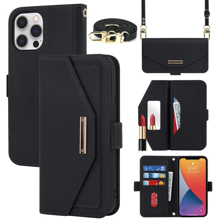 Cross Texture Lanyard Leather Phone Case, For iPhone 12 / 12 Pro, For iPhone 12 mini, For iPhone 11 Pro Max, For iPhone 11 Pro