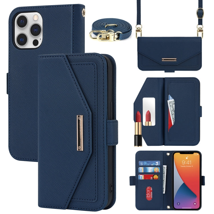 Cross Texture Lanyard Leather Phone Case, For iPhone 12 / 12 Pro, For iPhone 12 mini, For iPhone 11 Pro Max, For iPhone 11 Pro