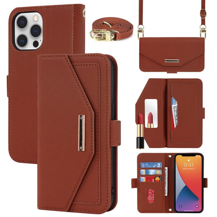 Cross Texture Lanyard Leather Phone Case, For iPhone 12 / 12 Pro, For iPhone 12 mini, For iPhone 11 Pro Max, For iPhone 11 Pro