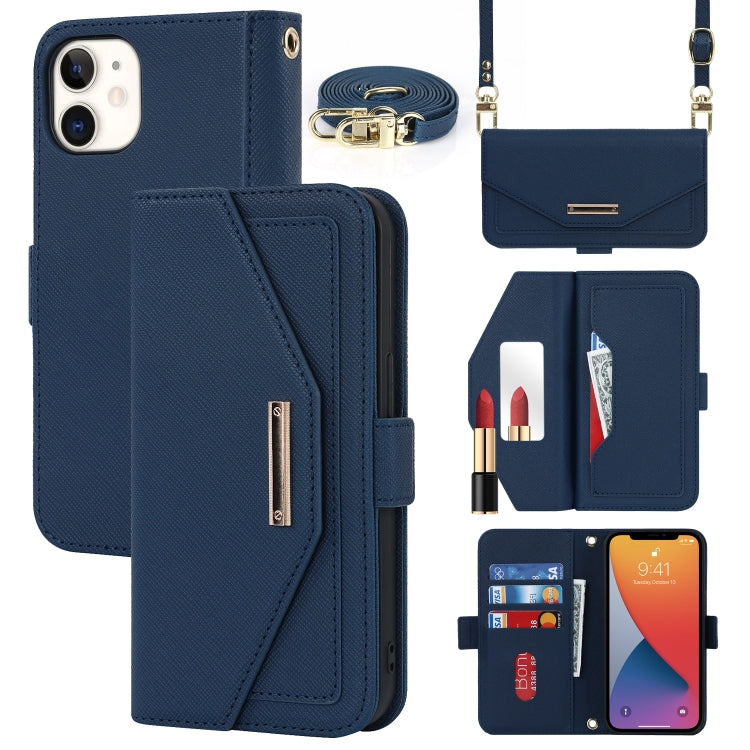 Cross Texture Lanyard Leather Phone Case, For iPhone 12 / 12 Pro, For iPhone 12 mini, For iPhone 11 Pro Max, For iPhone 11 Pro