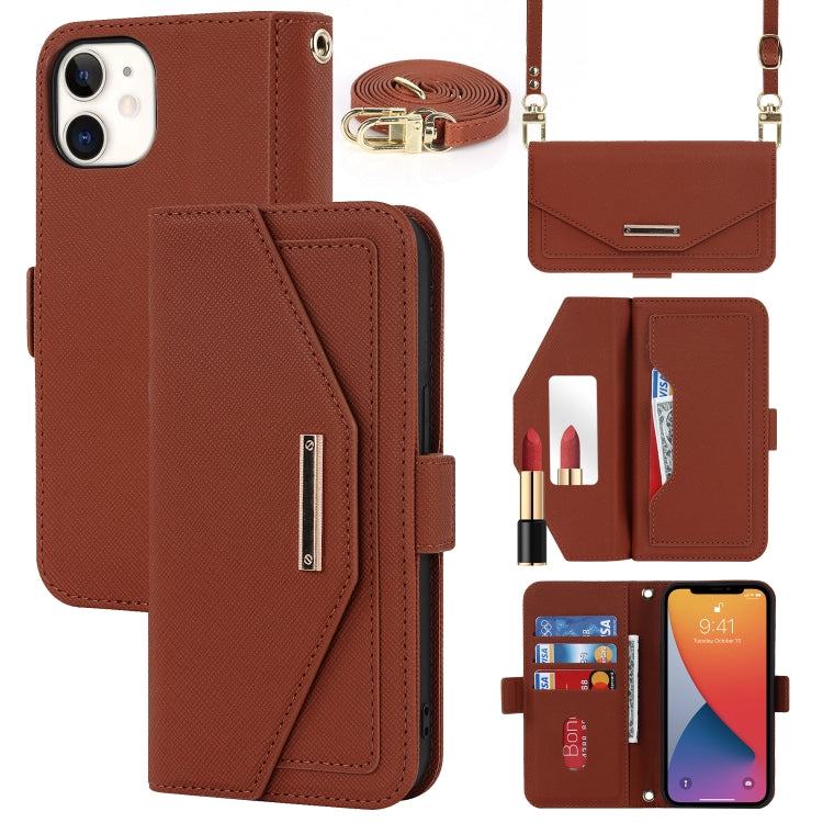 Cross Texture Lanyard Leather Phone Case, For iPhone 12 / 12 Pro, For iPhone 12 mini, For iPhone 11 Pro Max, For iPhone 11 Pro