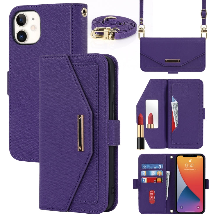 Cross Texture Lanyard Leather Phone Case, For iPhone 12 / 12 Pro, For iPhone 12 mini, For iPhone 11 Pro Max, For iPhone 11 Pro